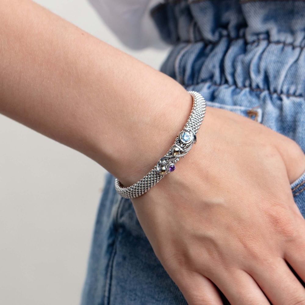 Brand new Phillip Gavriel BAROQUE CUFF WITH GEMSTONES & 18K GOLD